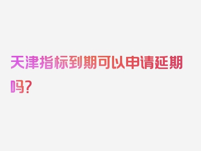 天津指标到期可以申请延期吗？