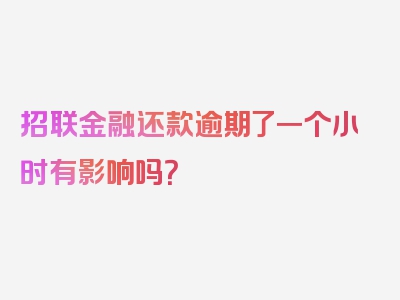 招联金融还款逾期了一个小时有影响吗？