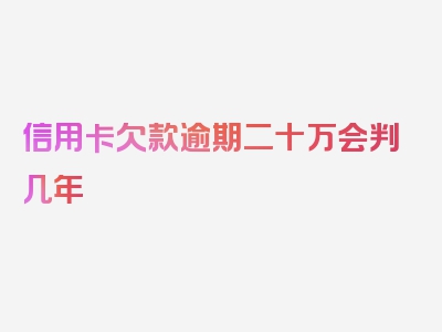 信用卡欠款逾期二十万会判几年