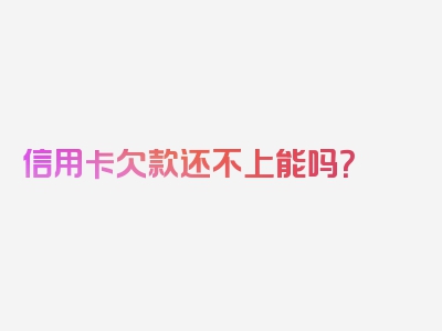 信用卡欠款还不上能吗？