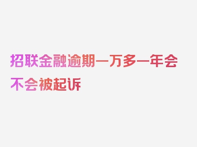 招联金融逾期一万多一年会不会被起诉