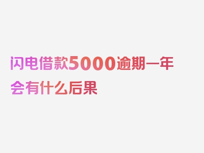 闪电借款5000逾期一年会有什么后果