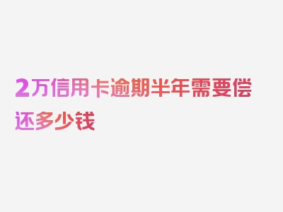 2万信用卡逾期半年需要偿还多少钱