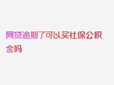 网贷逾期了可以买社保公积金吗