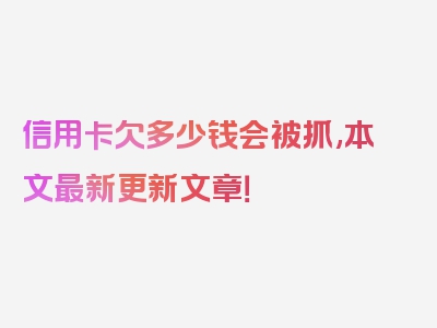 信用卡欠多少钱会被抓,本文最新更新文章！