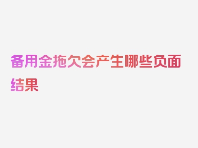 备用金拖欠会产生哪些负面结果