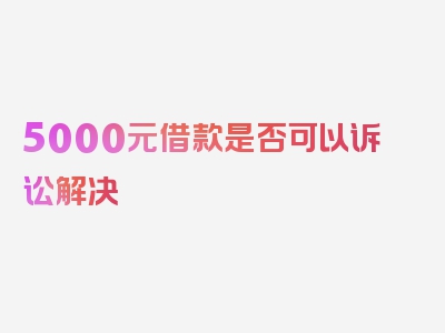 5000元借款是否可以诉讼解决