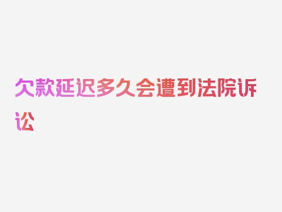 欠款延迟多久会遭到法院诉讼