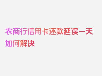 农商行信用卡还款延误一天如何解决