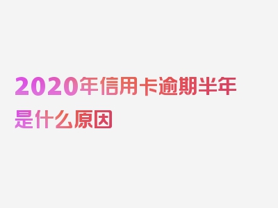 2020年信用卡逾期半年是什么原因