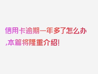 信用卡逾期一年多了怎么办，本篇将隆重介绍!