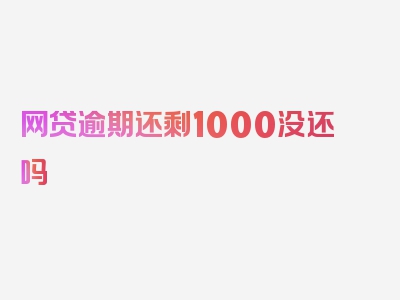 网贷逾期还剩1000没还吗