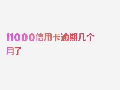 11000信用卡逾期几个月了