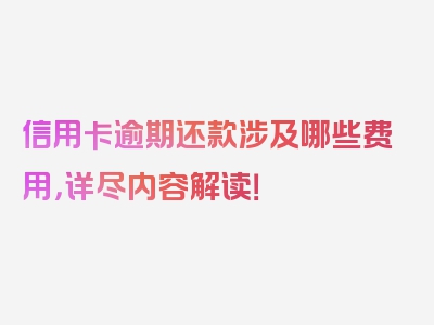 信用卡逾期还款涉及哪些费用，详尽内容解读！