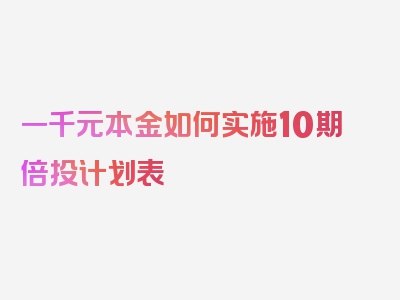 一千元本金如何实施10期倍投计划表