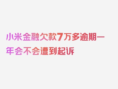 小米金融欠款7万多逾期一年会不会遭到起诉