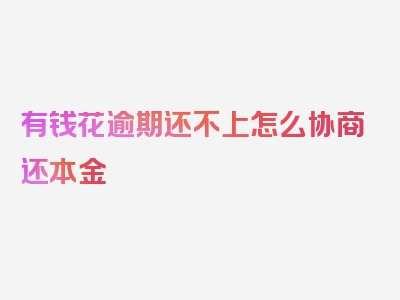 有钱花逾期还不上怎么协商还本金