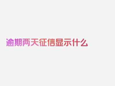 逾期两天征信显示什么