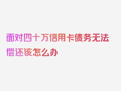 面对四十万信用卡债务无法偿还该怎么办