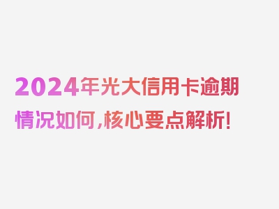 2024年光大信用卡逾期情况如何，核心要点解析！