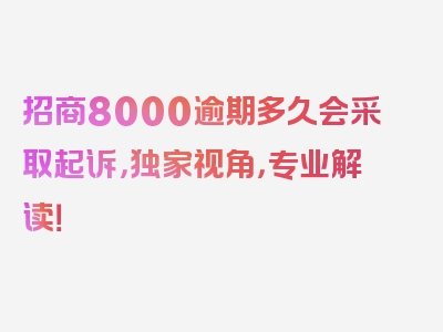 招商8000逾期多久会采取起诉，独家视角，专业解读！