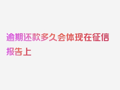 逾期还款多久会体现在征信报告上