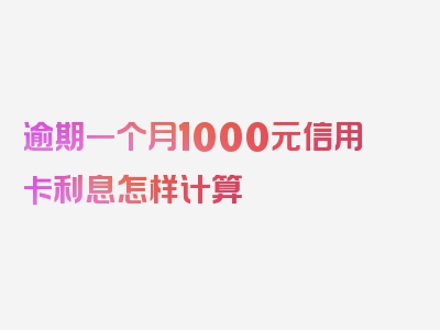 逾期一个月1000元信用卡利息怎样计算