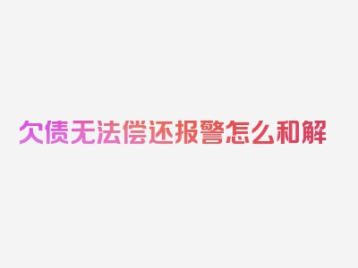 欠债无法偿还报警怎么和解