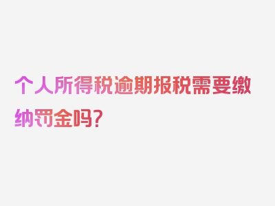 个人所得税逾期报税需要缴纳罚金吗？