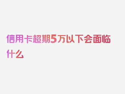 信用卡超期5万以下会面临什么