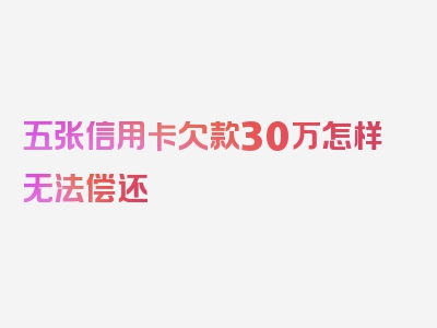 五张信用卡欠款30万怎样无法偿还