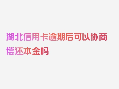 湖北信用卡逾期后可以协商偿还本金吗