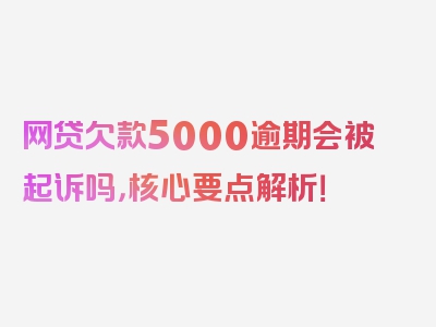 网贷欠款5000逾期会被起诉吗，核心要点解析！