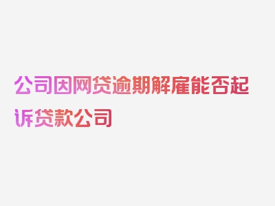 公司因网贷逾期解雇能否起诉贷款公司