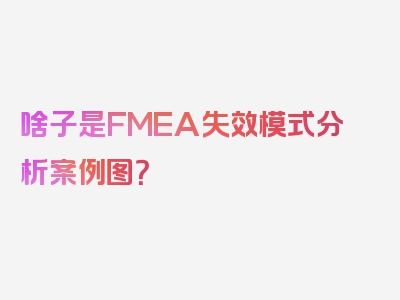 啥子是FMEA失效模式分析案例图？