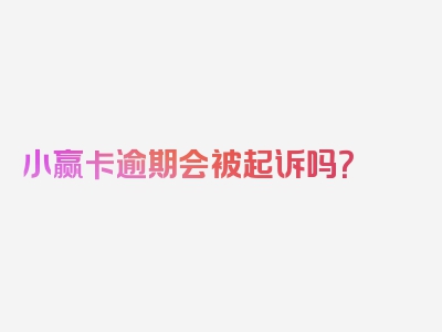 小赢卡逾期会被起诉吗？