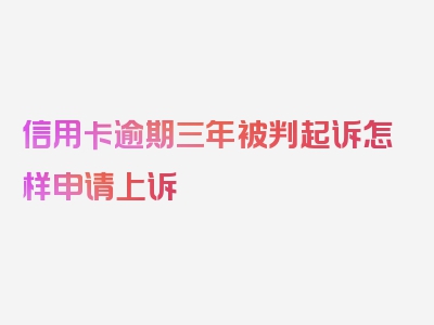 信用卡逾期三年被判起诉怎样申请上诉