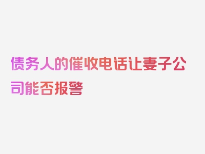 债务人的催收电话让妻子公司能否报警