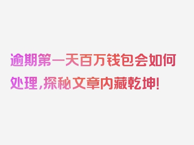 逾期第一天百万钱包会如何处理，探秘文章内藏乾坤！