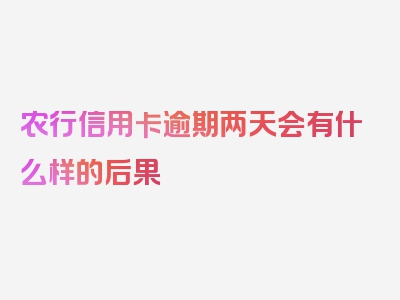 农行信用卡逾期两天会有什么样的后果