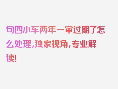 句四小车两年一审过期了怎么处理，独家视角，专业解读！