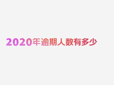 2020年逾期人数有多少