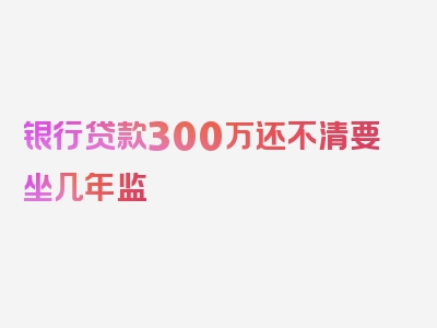 银行贷款300万还不清要坐几年监