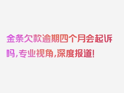 金条欠款逾期四个月会起诉吗，专业视角，深度报道！