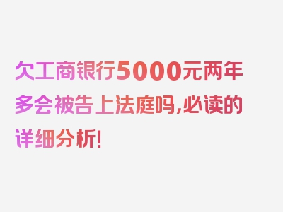 欠工商银行5000元两年多会被告上法庭吗，必读的详细分析！