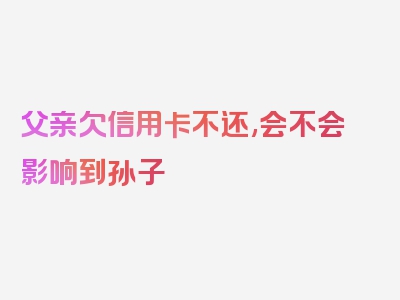 父亲欠信用卡不还,会不会影响到孙子