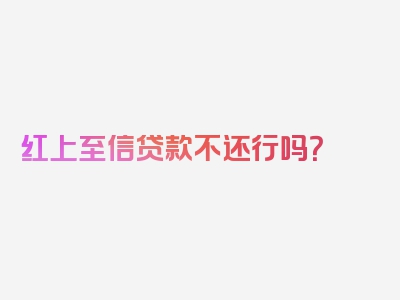 红上至信贷款不还行吗？