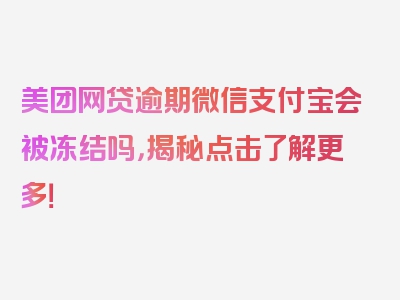 美团网贷逾期微信支付宝会被冻结吗，揭秘点击了解更多！