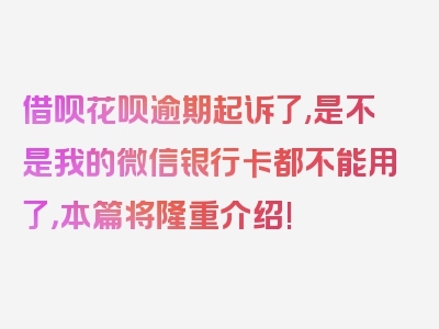 借呗花呗逾期起诉了,是不是我的微信银行卡都不能用了，本篇将隆重介绍!