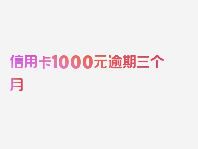 信用卡1000元逾期三个月